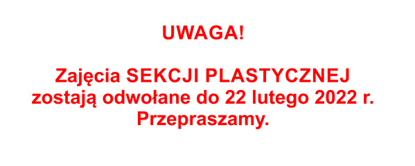 Zajęcia plastyczne odwołane