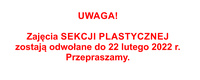 Zajęcia plastyczne odwołane