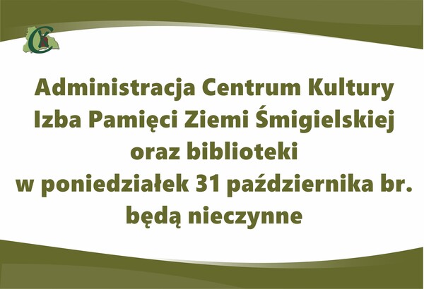31 października - nieczynne