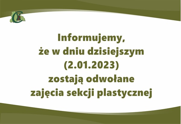 Zajęcia plastyczne odwołane